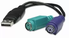 Cable Convertidor Manhattan De Usb 2.0 A Ps/2 (2 Puertos) Para Teclado Y Mouse, 19.5cm, 179027