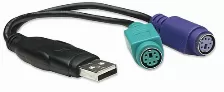 Cable Convertidor Manhattan De Usb 2.0 A Ps/2 (2 Puertos) Para Teclado Y Mouse, 19.5cm, 179027