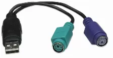 Cable Convertidor Manhattan De Usb 2.0 A Ps/2 (2 Puertos) Para Teclado Y Mouse, 19.5cm, 179027
