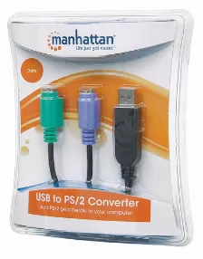 Cable Convertidor Manhattan De Usb 2.0 A Ps/2 (2 Puertos) Para Teclado Y Mouse, 19.5cm, 179027