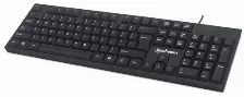 Teclado Manhattan 179324 Ingles, Alambrico, Conexion Usb, 104 Teclas, Color Negro