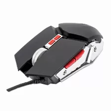 Mouse Manhattan Mouse Optico Gaming Led, 7 Botones, 3200 Dpi, Usb Tipo A, Negro