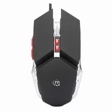 Mouse Manhattan Mouse Optico Gaming Led, 7 Botones, 3200 Dpi, Usb Tipo A, Negro