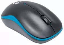 Raton Manhattan 179416, Optico, Rf Inalambrico, Resolucion 1000 Dpi, Ambidextro, Color Negro/azul, Alcance 10m, Bateia Aa