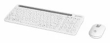 Kit Teclado Y Mouse Manhattan Interruptor De Llave De Tijera, Inalámbrico, Usb Tipo A, 1200 Dpi, Blanco