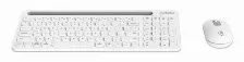 Kit Teclado Y Mouse Manhattan Interruptor De Llave De Tijera, Inalámbrico, Usb Tipo A, 1200 Dpi, Blanco
