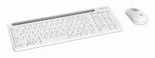 Kit Teclado Y Mouse Manhattan Interruptor De Llave De Tijera, Inalámbrico, Usb Tipo A, 1200 Dpi, Blanco