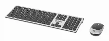 Teclado Inalámbrico Manhattan Tamaño Completo (100%), 10 M, Teclado Numérico, Negro, Plata