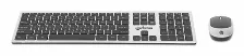 Teclado Inalámbrico Manhattan Tamaño Completo (100%), 10 M, Teclado Numérico, Negro, Plata
