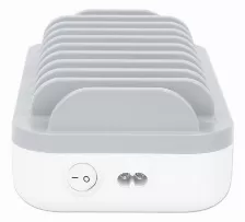 Estacion De Carga Manhattan 10 Puertos, 3x Usb-c Pd 3.0, 7x Usb-a, Blanco/gris