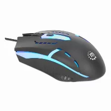 Mouse Manhattan Optico Luminiscente Rgb Usb, 4 Botones, 1500 Dpi, Interfaz Usb Tipo A, Color Negro
