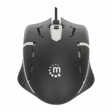 Mouse Manhattan Optico Luminiscente Rgb Usb, 4 Botones, 1500 Dpi, Interfaz Usb Tipo A, Color Negro