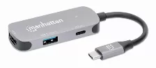 Docking Station Manhattan, Interfaz Usb 3.2 Gen 1, Tipo C, Hdmi 2.0, Usb A, Color Gris