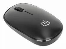 Mouse Optico Manhattan Mw3050, Inalambrico, Usb, 3 Botones, 1200 Dpi, Color Negro