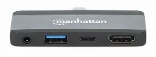 Docking Station Manhattan 190404 4k Ultra Hd, Usb 3.2 Gen 2 (3.1 Gen 2) Type-c, Hdmi 1, Usb A 0, Usb Tipo C 1