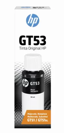 Botella De Tinta Negra Hp Gt53 90ml Original Para Impresoras Smart Tank