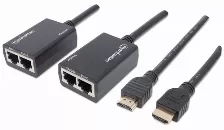 Extensor Manhattan Hdmi, Por Cable De Red Cat5e/cat6, Distancia Maxima 30 Metros, Cables Hdmi Integrados