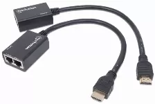 Extensor Manhattan Hdmi, Por Cable De Red Cat5e/cat6, Distancia Maxima 30 Metros, Cables Hdmi Integrados