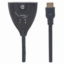 Switch Manhattan Hdmi 1.3 De 2 Puertos, 2x Hdmi Hembra 1x Hdmi Macho, (207416) Negro