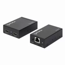 Extensor Manhattan Kit Extensor De Hdmi Sobre Ethernet Transmisor Y Receptor Av, 1920 X 1200, 2hdmi, Hasta 50 M, Negro
