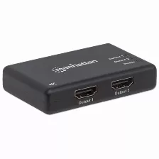 Divisor De Video Manhattan, Splitter Hdmi, 2x Hdmi, 3840 X 2160 Pixeles, 4k Ultra Hd, Color Negro