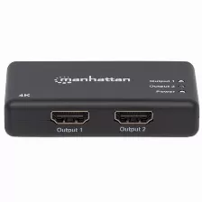 Divisor De Video Manhattan, Splitter Hdmi, 2x Hdmi, 3840 X 2160 Pixeles, 4k Ultra Hd, Color Negro