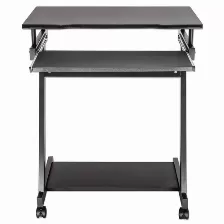 Escritorio Manhattan Forma Rectangular, Bandeja Del Teclado, 590 X 370 Mm, Metal, Color Negro