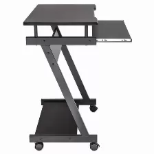 Escritorio Manhattan Forma Rectangular, Bandeja Del Teclado, 590 X 370 Mm, Metal, Color Negro