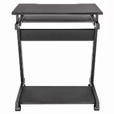 Escritorio Manhattan Forma Rectangular, Bandeja Del Teclado, 590 X 370 Mm, Metal, Color Negro