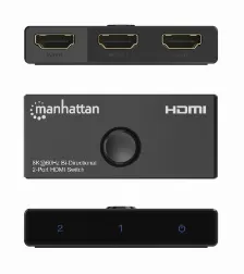 Switch,manhattan,207997, Hdmi 8k@60hz, Bidirec 2 In : 1 Out