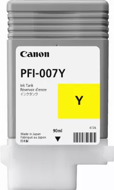 Cartucho De Tinta Canon Pfi-007y Original, Amarillo, 90 Ml, Rendimiento Estándar