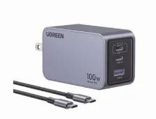 Cargador De 100w Serie Nexode Pro | 3 Puertos De Carga Ra?pida | 2 Usb-c | 1 Usb-a | Tecnologa?a Ganinfinity | Pd3.1 De 100w / Qc4.0 | Tecnologa?a De Proteccia?n Ta?rmica | Optimiza La Carga | Caja...