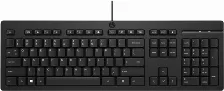 Teclado Hp Teclado 125 Con Cable Conexion Usb, Color Negro