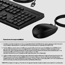 Kit Teclado Y Mouse Hp 225, Alambrico, Usb 2.0, Color Negro