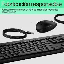 Kit Teclado Y Mouse Hp 225, Alambrico, Usb 2.0, Color Negro
