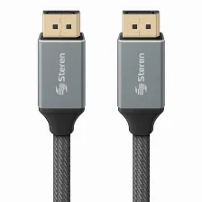 Cable Displayport Steren 295-600 Displayport 2 M, Negro, Gris