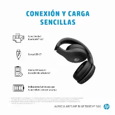 Audífonos Hp Auriculares Bluetooth 500 Diadema, Inalámbrico, Usb, Bluetooth, Negro