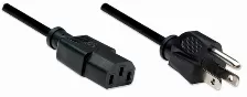 Cable De Corriente Manhattan Nema 5-15 Macho A C13 Macho, 1.8 Metros, Negro