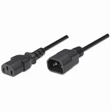 Cable De Corriente Manhattan, Monitor A Cpu, 1.8 Metros, Negro