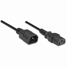 Cable De Corriente Manhattan, Monitor A Cpu, 1.8 Metros, Negro
