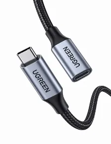 Cable Extension Usb Ugreen, Usb-c Macho A Usb-c Hembra, 1 Metro, 10000 Mbit/s, Negro, Gris