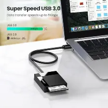 Lector De Memorias Ugreen, Interfaz Usb-a 3.0, Microsd, Sd, Cf, Ms, Hasta 2tb, Negro