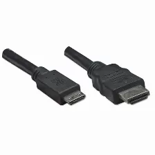 Adaptador Manhattan 304955, Mini Hdmi-19-p A Hdmi-19-p, Macho/macho, Color Negro
