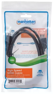 Adaptador Manhattan 304955, Mini Hdmi-19-p A Hdmi-19-p, Macho/macho, Color Negro