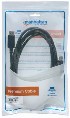 Cable Manhattan Displayport 1.2 A Displayport 1.2, Blindado, 60 Hz, 3 Metros, Negro