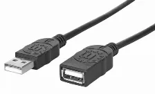 Cable Extension Usb Manhattan A Macho-a Hembra, 480 Mbit/s, 1 Metro, Negro