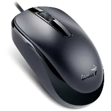 Mouse Optico Genius Dx-120, 3 Botones, 1200 Dpi, Usb Tipo-c, Negro