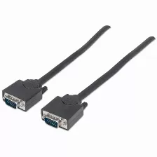 Cable Vga Manhattan 3m Svga, Longitud 3 M, Macho/macho, Negro (311748)