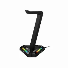 Soporte Para Diadema Genius Gx-uh100, Rgb, Con Puerto 2x Usb-c, 2x Usb-a, Negro