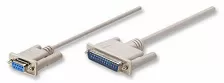 Manhattan Cable Para Impresora Null Modem/serial, Db9 Hembra - Db25 Macho, 1.8 Metros
